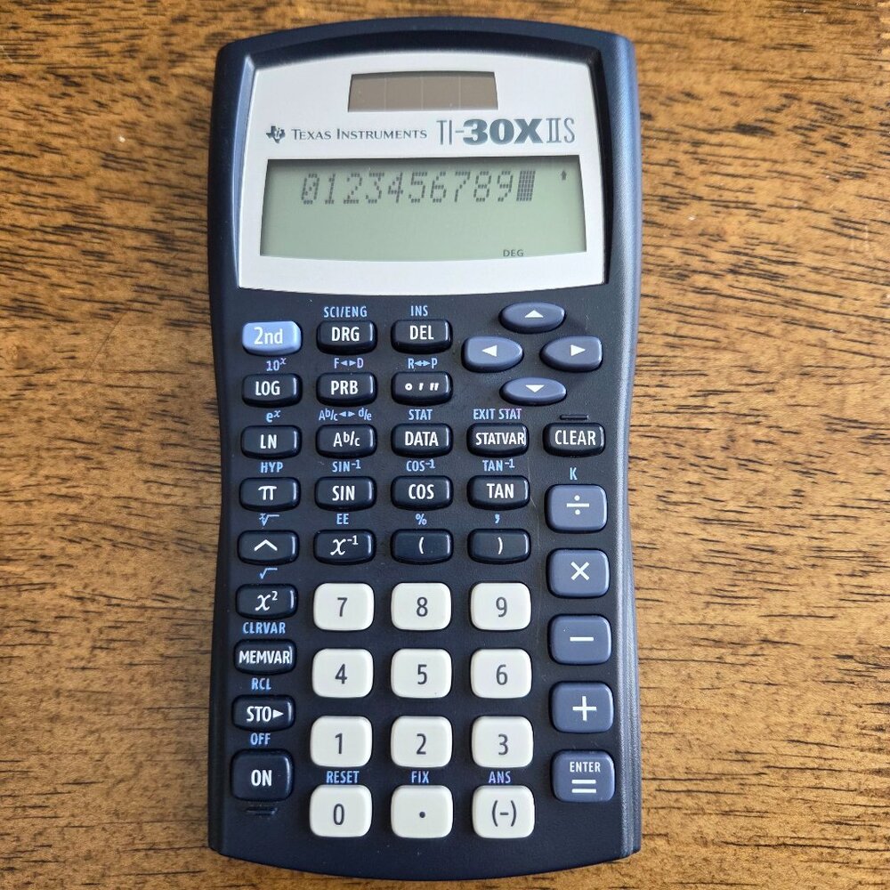Texas Instruments TI-30X IIS Scientific Calculator Blue Tested & Works W/Cover